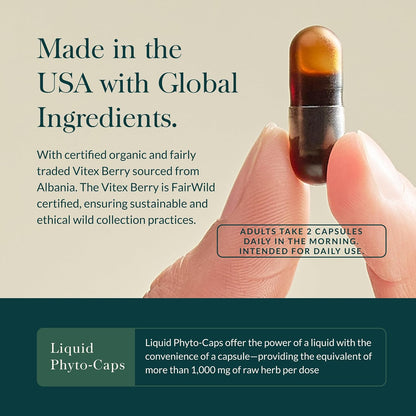 Gaia Herbs Period Cycle Support - Herbal Supplement for Hormone Balance & PMS Relief - 60 Vegan Liquid Phyto-Caps (30-Day Supply)