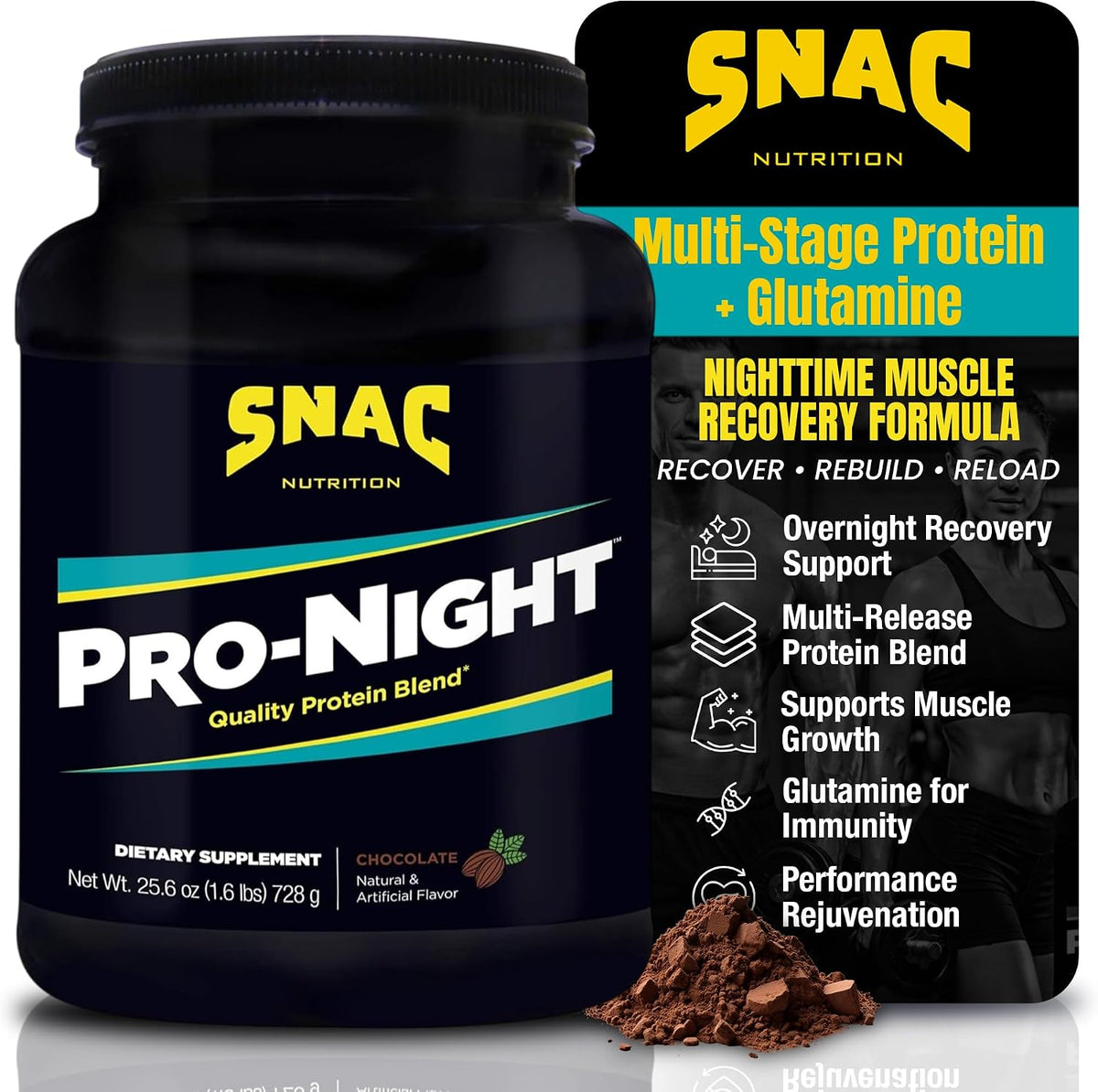SNAC Pro-Night Quality Protein Blend - Night Time Recovery, Vanilla, 710g - görsel 4