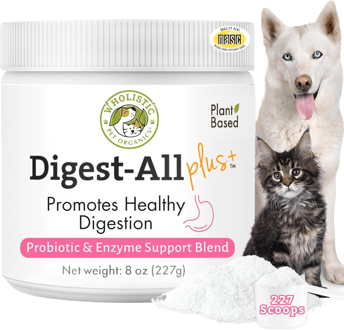 Wholistic Pet Organics Daily Probiotics for Dogs & Cats - Digestive Health Support with Prebiotics & Enzymes - 113 g Powder - görsel 10