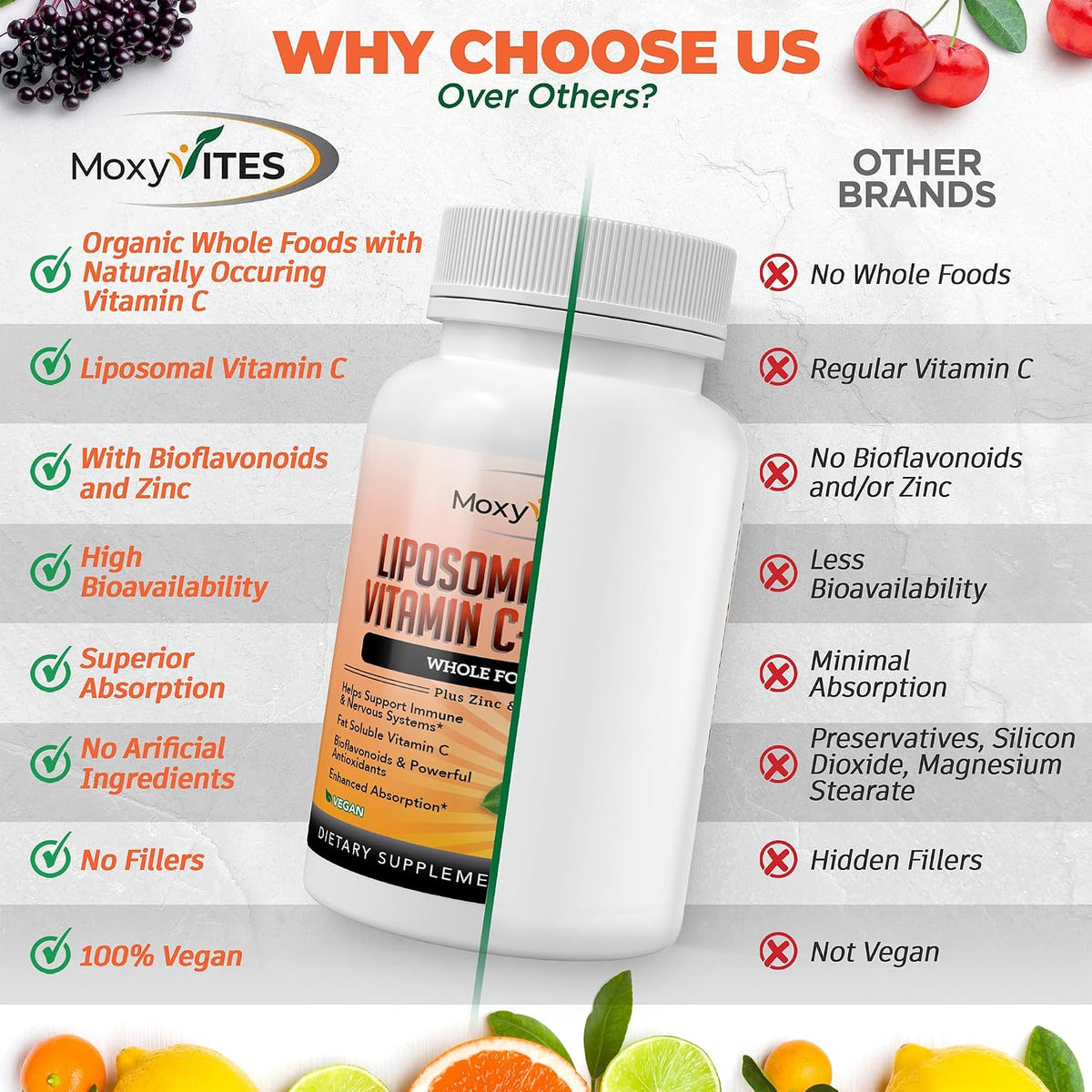 Liposomal Vitamin C with Zinc Capsules - Immune Support, 1500mg per Serving, 180 Veggie Caps (3-Month Supply) - görsel 4