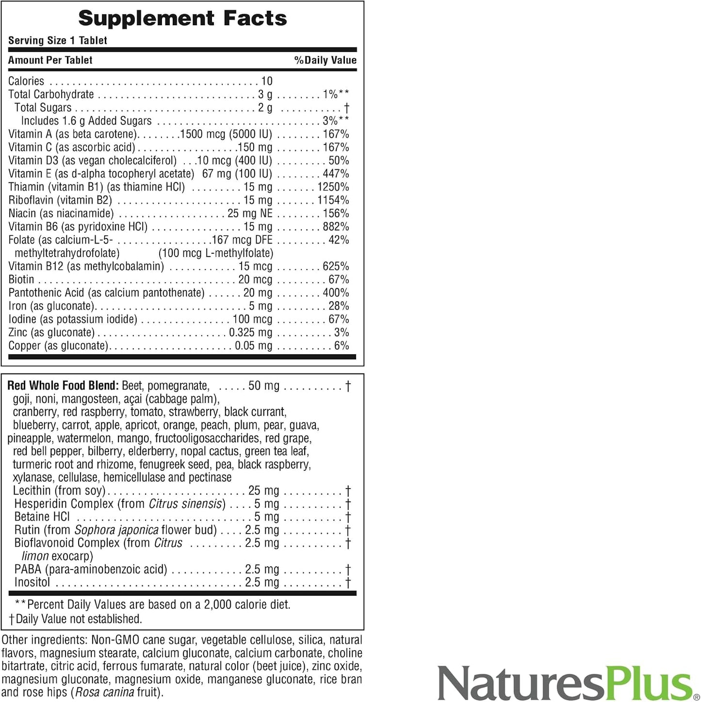 Nature's Plus Adult Chewable Multivitamin – 60 Chewable Tablets, Exotic Red Berry Flavour - görsel 5