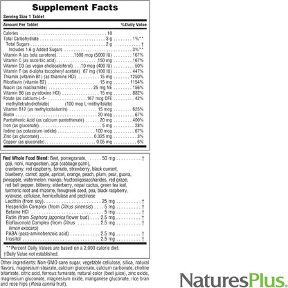 Nature's Plus Adult Chewable Multivitamin – 60 Chewable Tablets, Exotic Red Berry Flavour