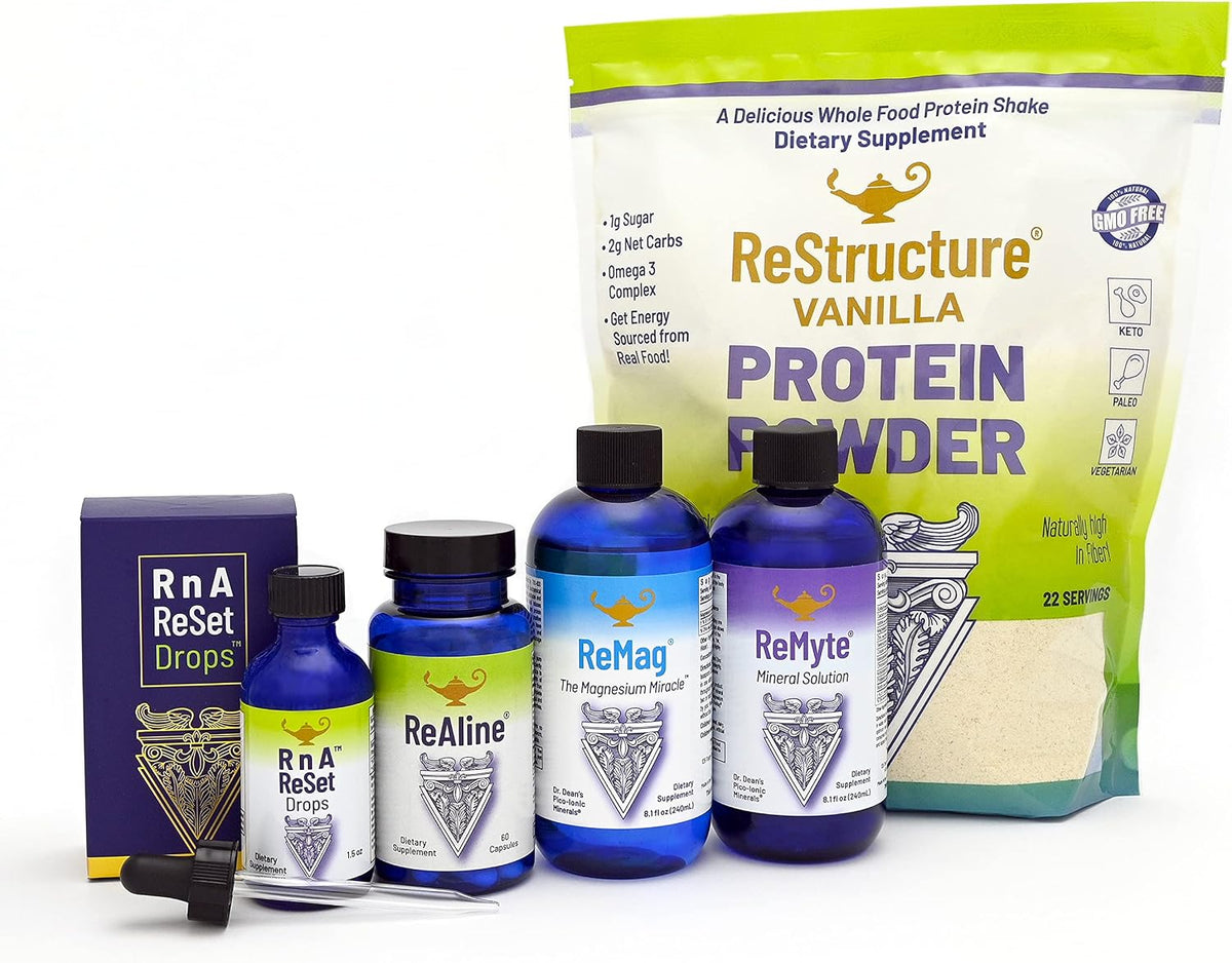 RnA ReSet - Total Body Reset, Dietary Supplement Protocol, Magnesium, Electrolytes, Vitamin B, Vanilla Protein Powder - görsel 1