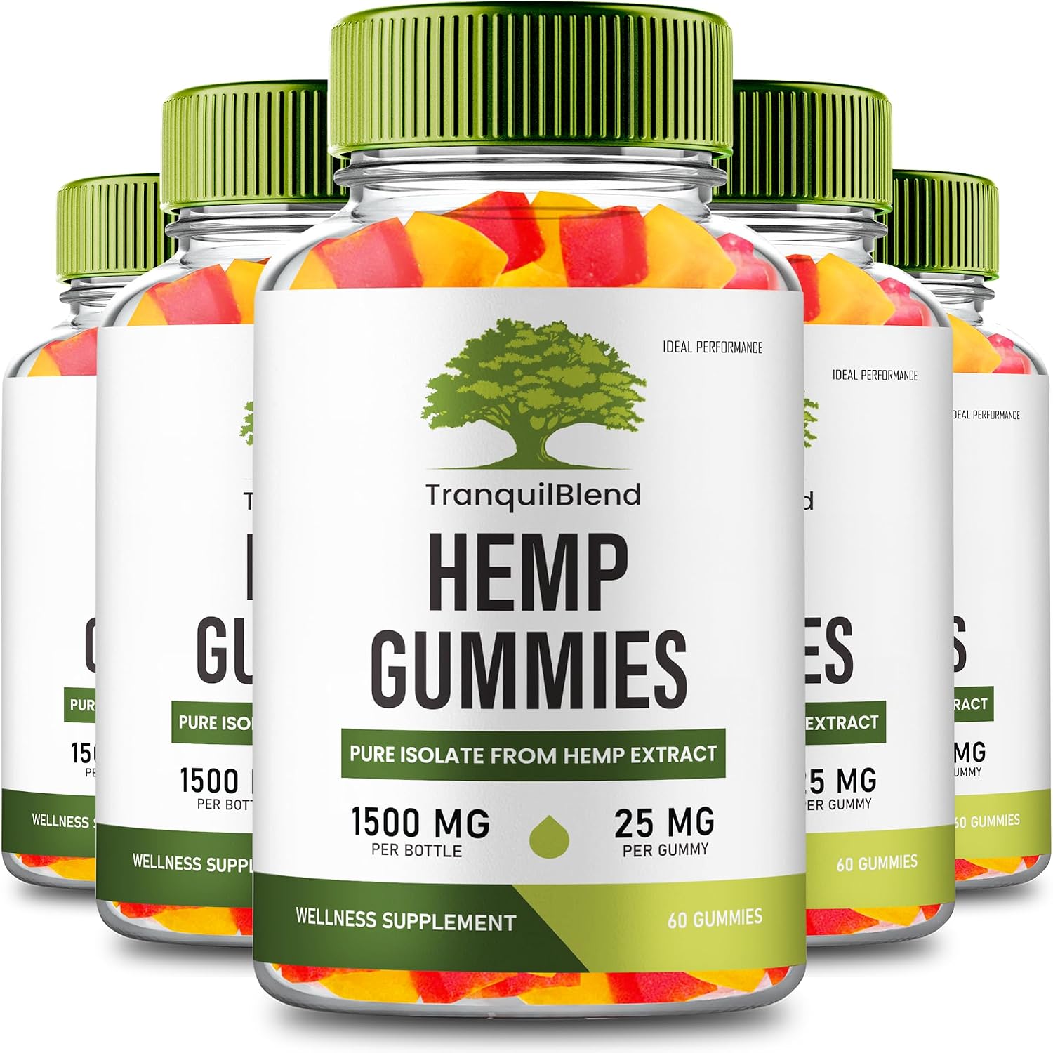 Tranquil Blend Hemp Gummies - Extra Strength with Hemp Seeds Organic Extract (5 Pack) - görsel 1