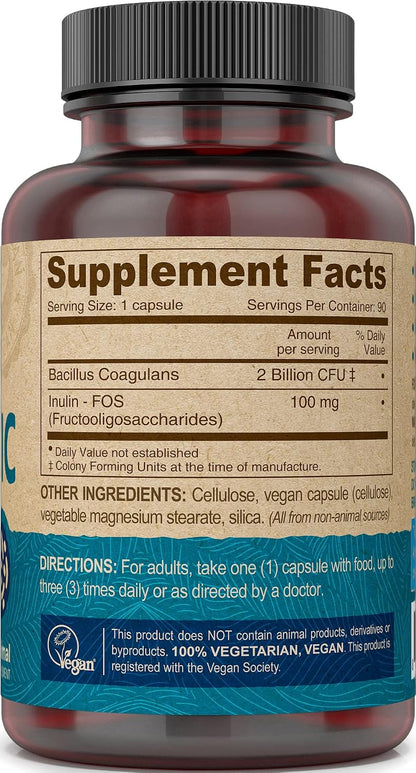 Deva Vegan Probiotic with FOS Prebiotics – 2 Billion CFU – 90 Capsules