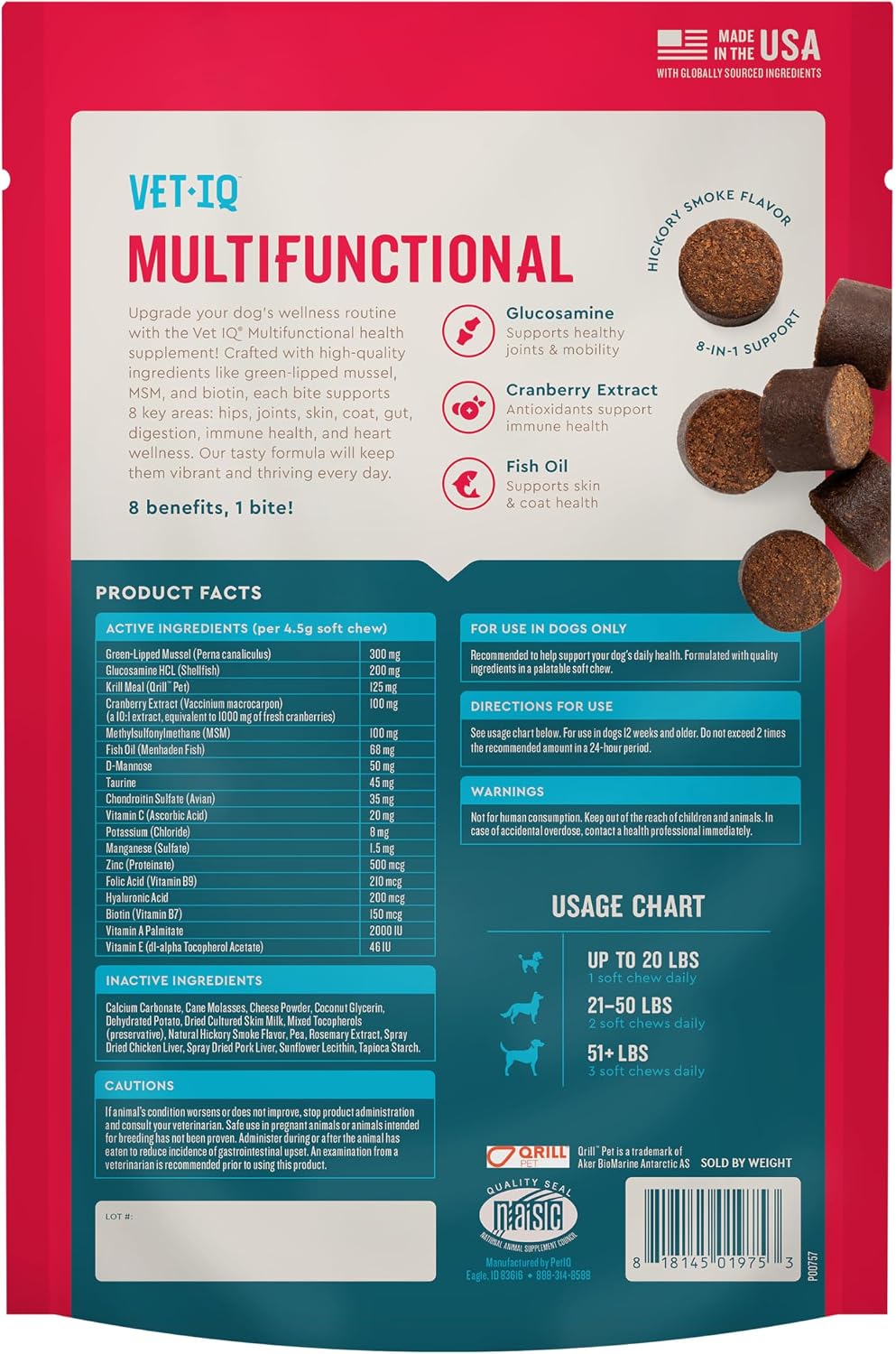 VetIQ 8-in-One Multifunctional Supplement for Dogs – 60 Soft Chews - görsel 7
