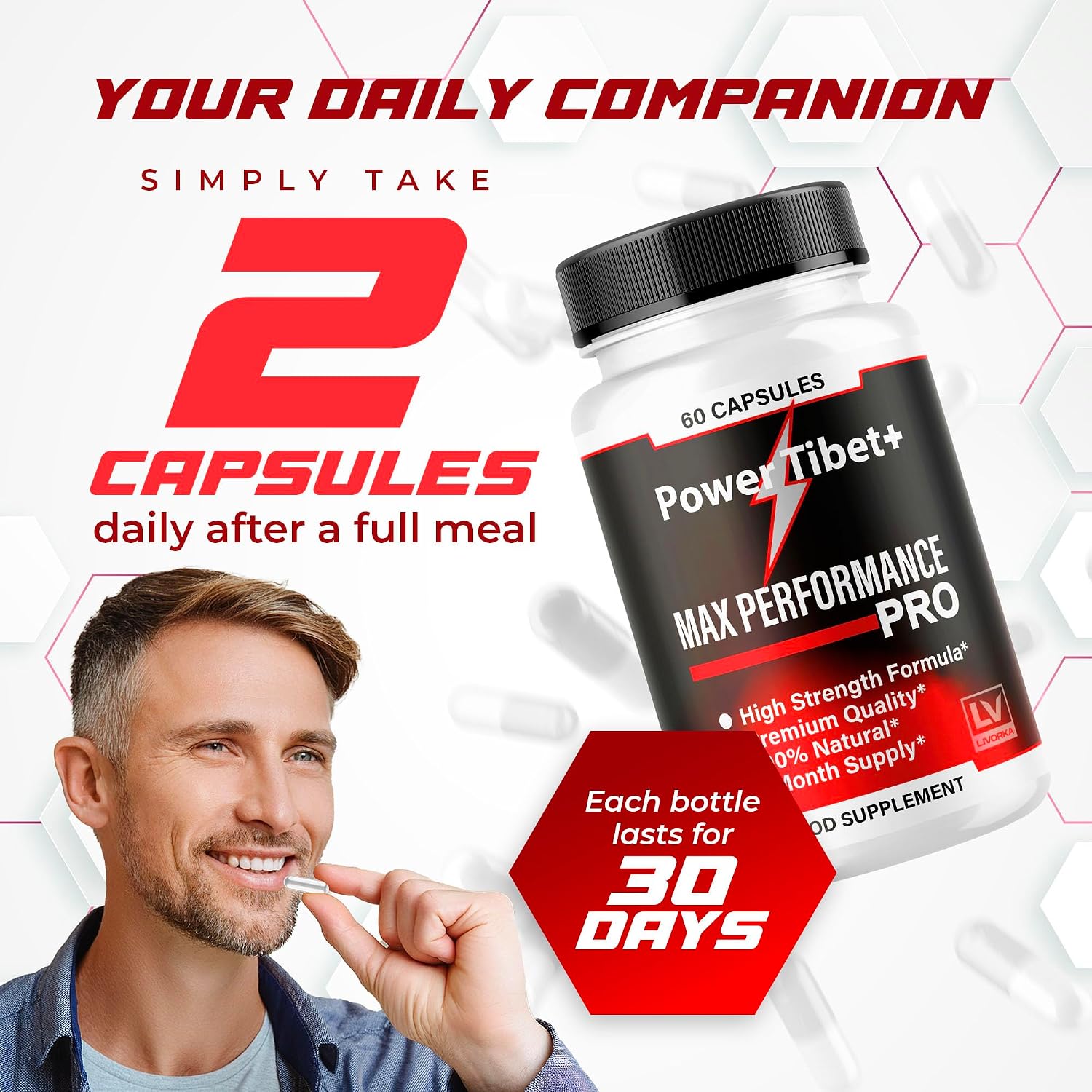PowerTibet+ Capsules (5 Pack) - Advanced Formula Supplement, 300 Capsules - görsel 3