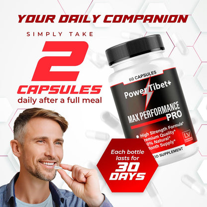 PowerTibet+ Capsules (5 Pack) - Advanced Formula Supplement, 300 Capsules