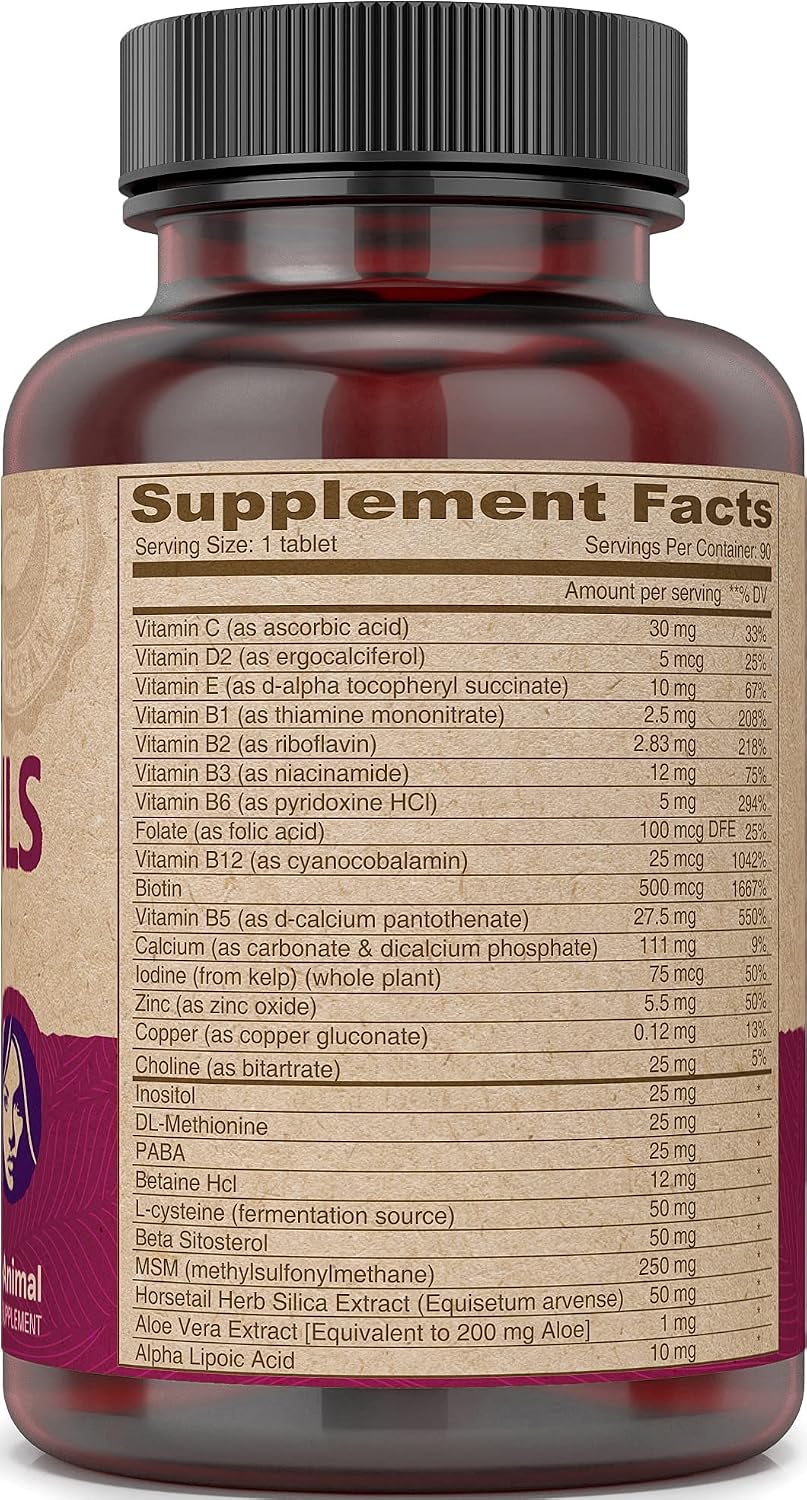 DEVA Vegan Hair, Nails & Skin Vitamins & Minerals with Biotin - 90 Tablets - görsel 3
