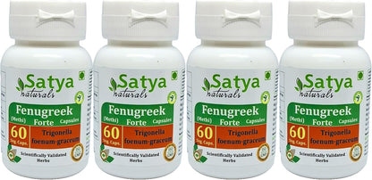 Fenugreek Forte Capsules 500 mg - 10:1 Extract - 60 Veg Capsules (4-Pack)