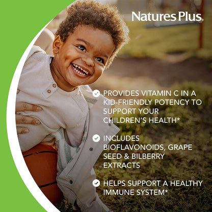 NaturesPlus Animal Parade Vitamin C Children's Chewable - Natural Orange Juice Flavour - 90 Tablets (Pack of 4)