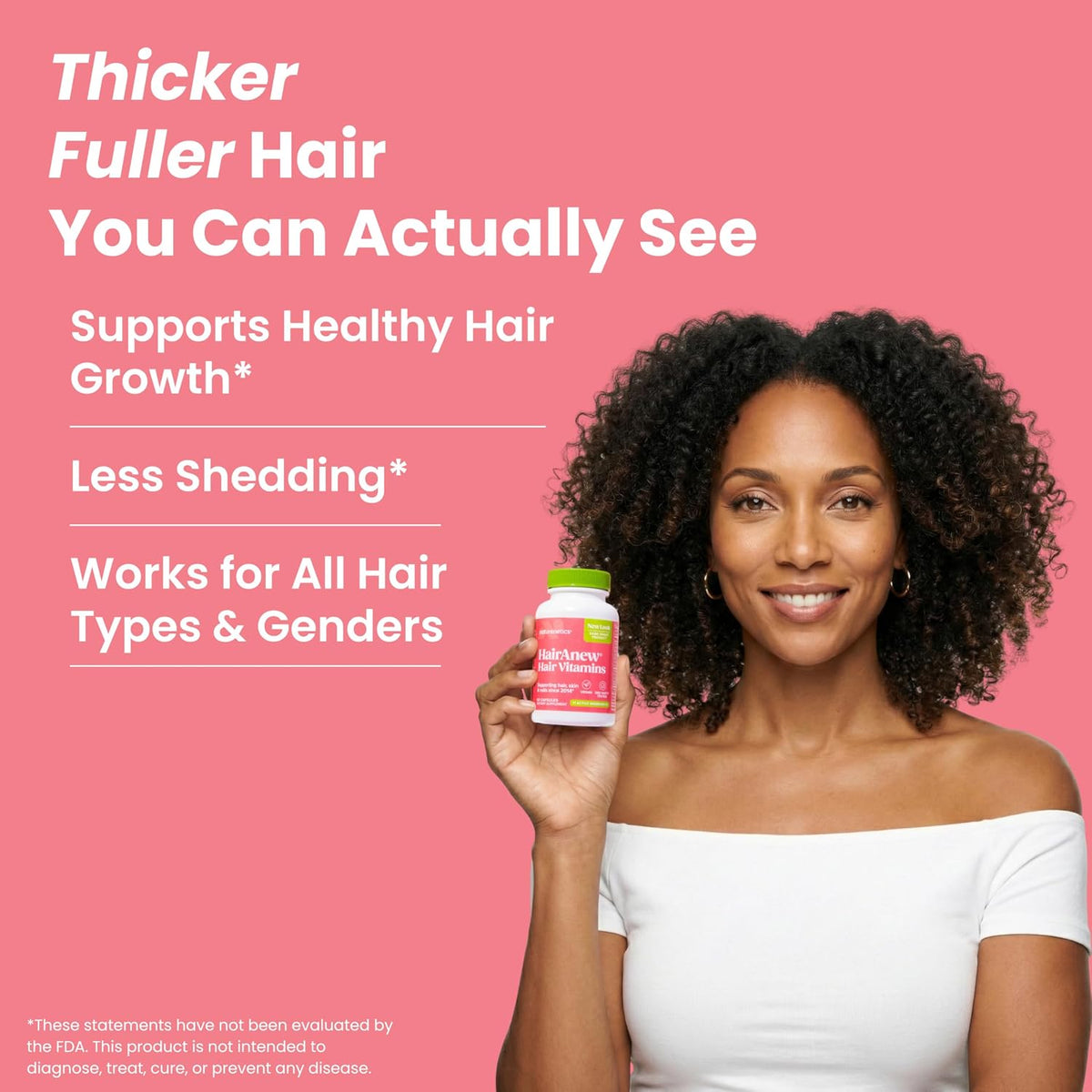 HairAnew Hair Growth Vitamins for Women & Men – 5000mcg Biotin, Vegan, 60 Capsules (3-Pack) - görsel 2