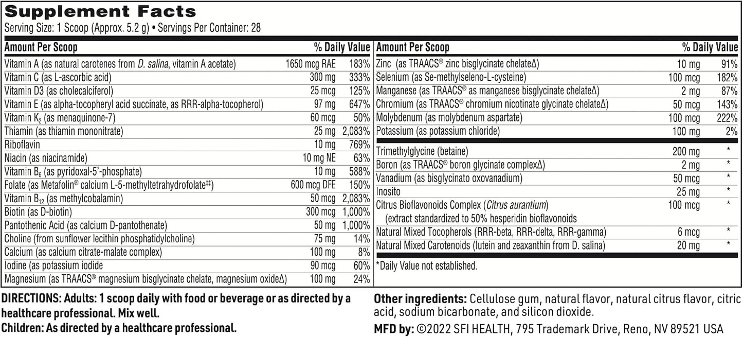 Klaire Labs SFI Health VitaSpectrum Powder for Kids – Daily Children's Multivitamin and Mineral with 23 Essential Nutrients – Citrus Flavour – 30 Servings - görsel 5