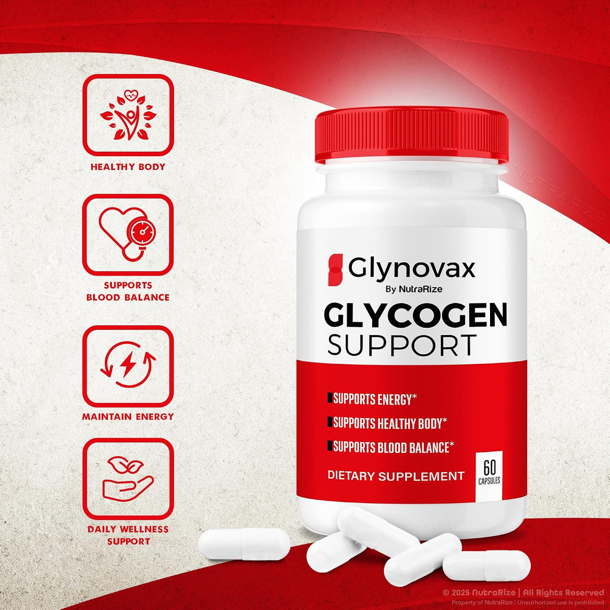 NutraRize Glynovax – Glycogen Support Formula (180 Capsules, 3 Pack) - görsel 5