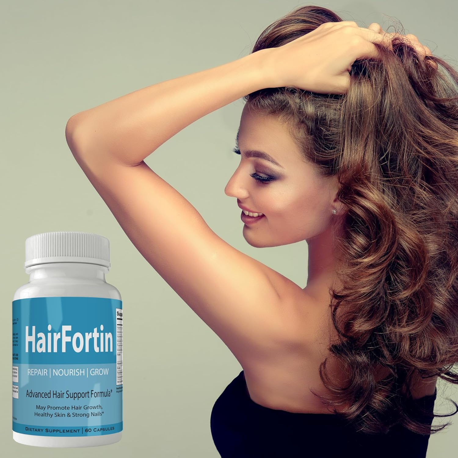 Hairfortin Advanced Hair Growth Vitamins and Minerals – Extra Strength Formula for Hair, Skin, and Nails with Biotin – Gluten-free, 60 Capsules - görsel 6