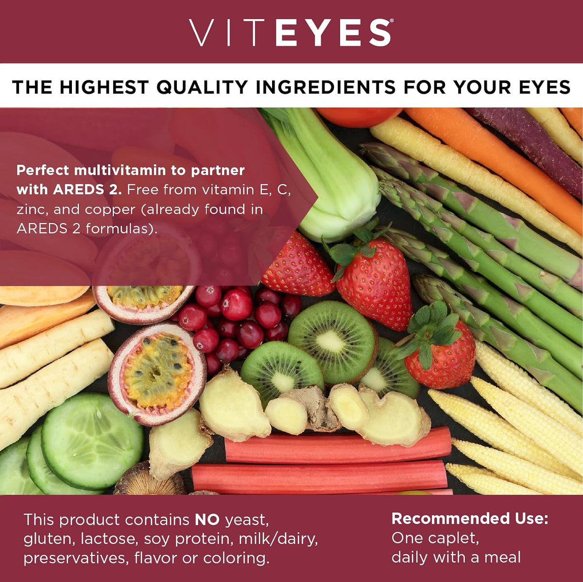 Viteyes Classic AREDS 2 Companion Multivitamin Supplement, Comprehensive Multivitamin Formula for AREDS 2 Users, 90 Capsules - görsel 3
