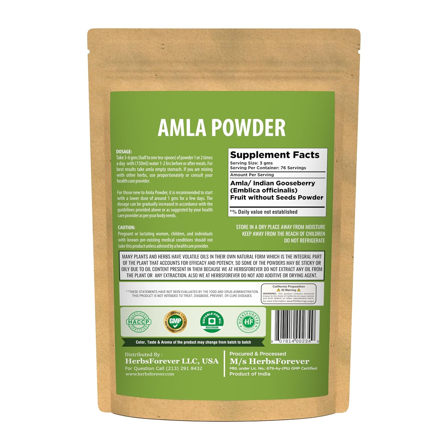 Herbsforever Amla Powder – Phyllanthus Emblica – Rich in Vitamin C & Natural Antioxidants – Supports Healthy Immunity & Digestion – Vegan, Non-GMO Superfood – 230g - görsel 2
