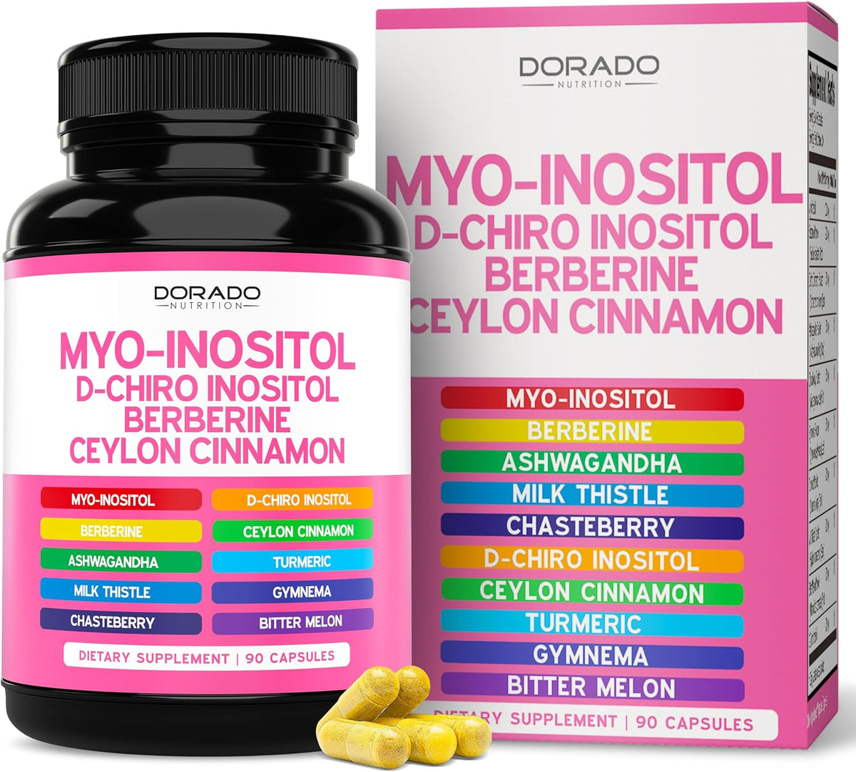 Myo-Inositol & D-Chiro Inositol Food Supplement for Women – 40:1 Ratio, 90 Capsules - görsel 1