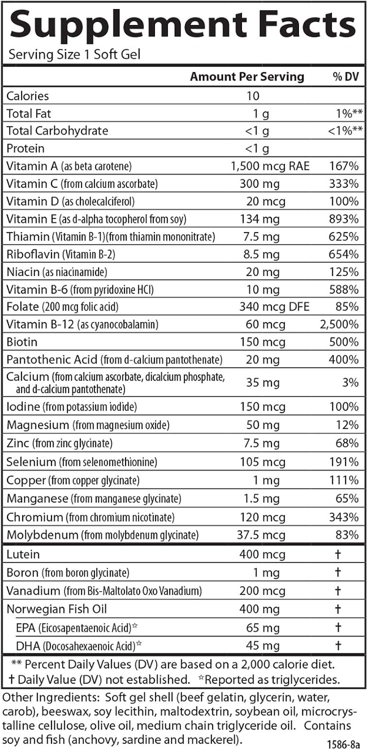 Carlson Multi + Omega-3, Fish Oil with Vitamins and Minerals, 120 Softgels - görsel 4