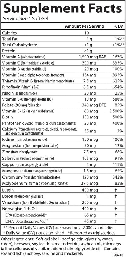 Carlson Multi + Omega-3, Fish Oil with Vitamins and Minerals, 120 Softgels