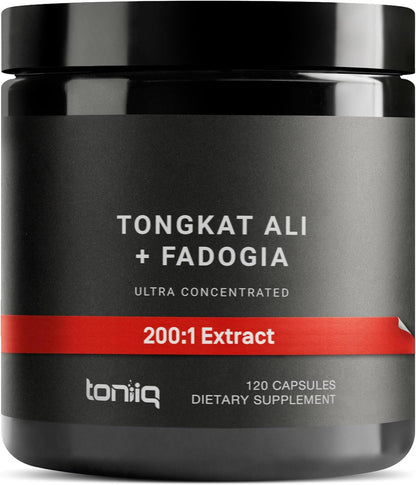 Toniiq Tongkat Ali and Fadogia Agrestis - Ultra-High Potency 200:1 & 30:1 Blend - 120 Capsules