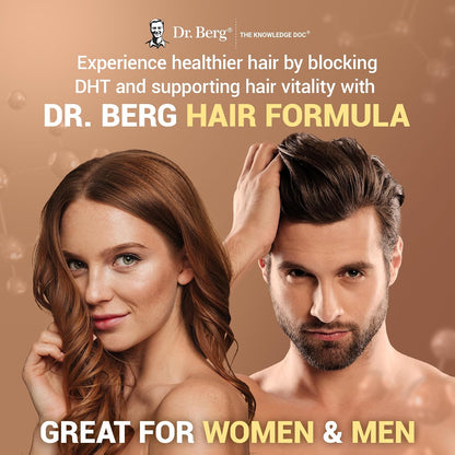 Dr. Berg All-in-One Vitamins for Hair, Skin & Nails - Advanced Formula with Biotin, Saw Palmetto, DHT Blocker & Trace Minerals - 90 Veg Capsules