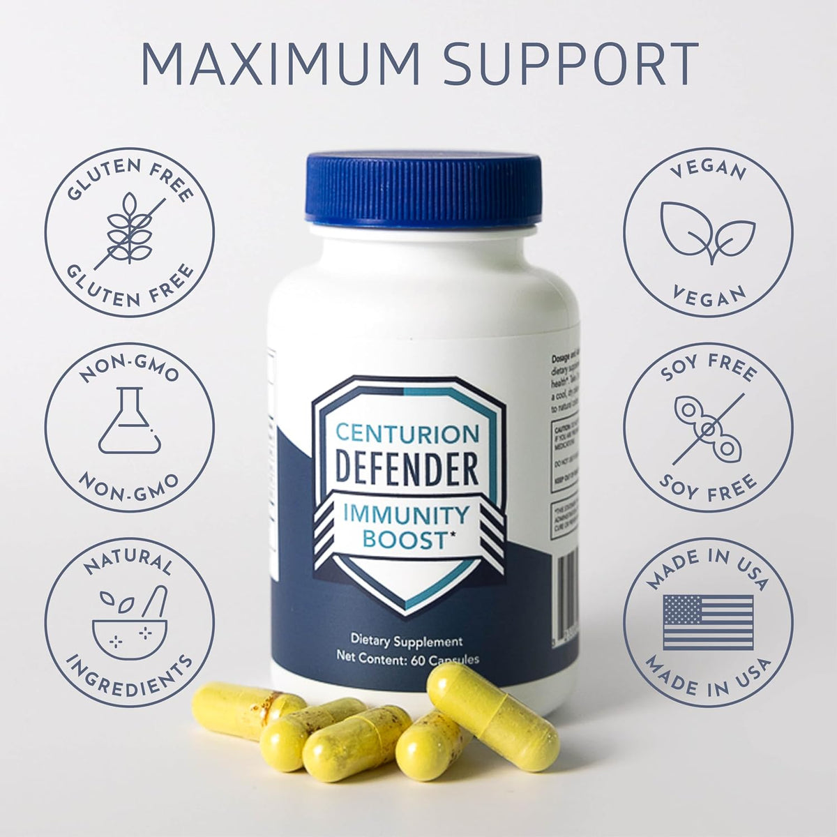 Centurion Labs Defender Immunity Boost: 5-in-1 Comprehensive Blend of Quercetin, Zinc, Vitamin D, Vitamin C and Copper, 60 Capsules - görsel 5