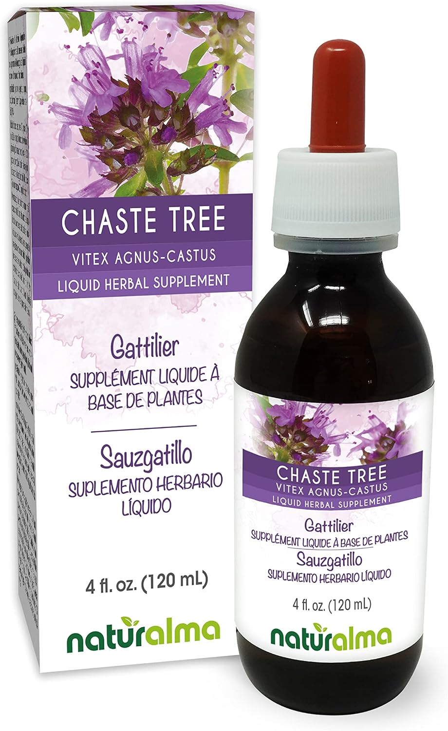 Naturalma Chaste Tree (Vitex Agnus-castus) Fruit Alcohol-Free Tincture - 118 ml Liquid Extract Drops - görsel 1
