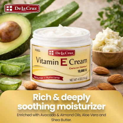 De La Cruz Vitamin E Cream Moisturiser for Face and Neck - 113 g