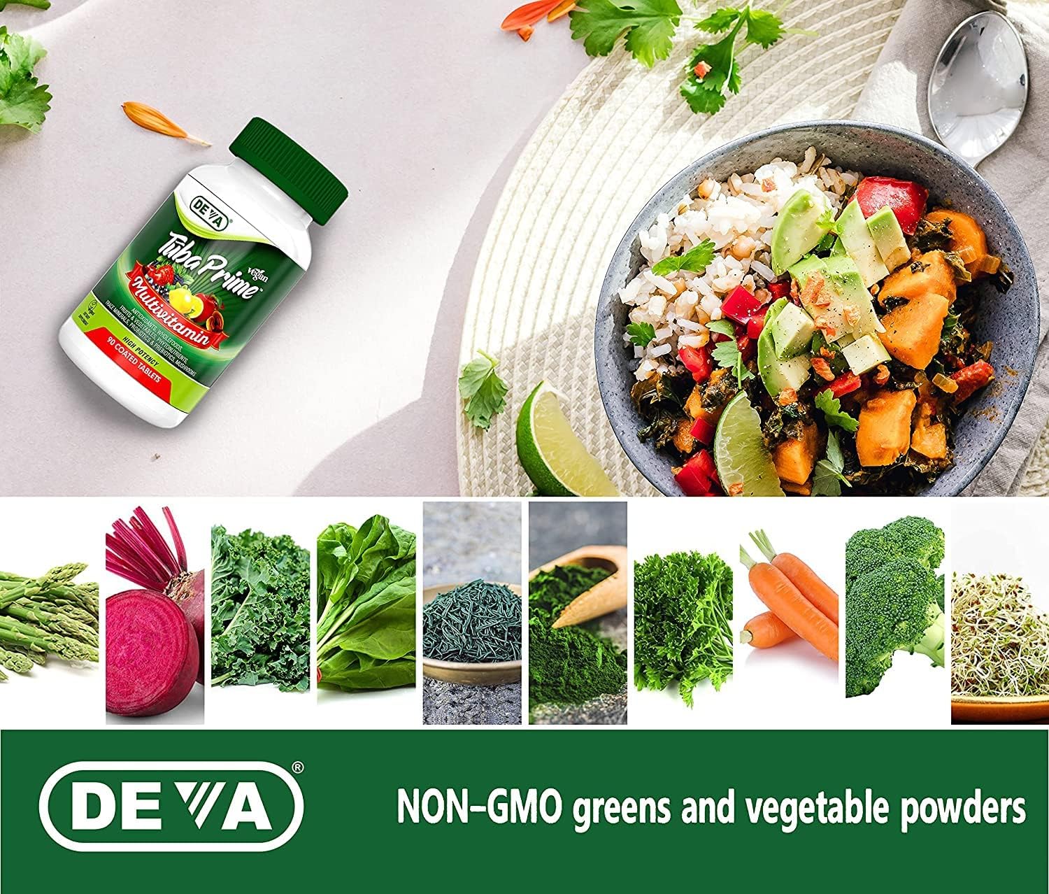 DEVA Tuba Prime Vegan Multivitamin Iron-Free - 90 Tablets (2-Pack) - görsel 6