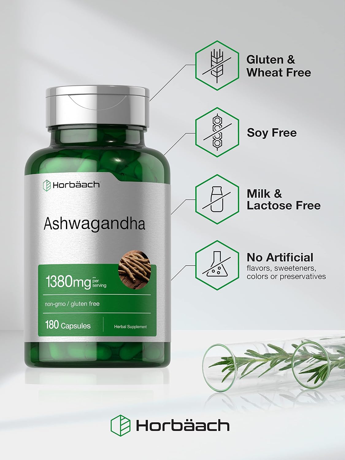 Horbäach Ashwagandha Root Supplement – 180 Capsules - görsel 4