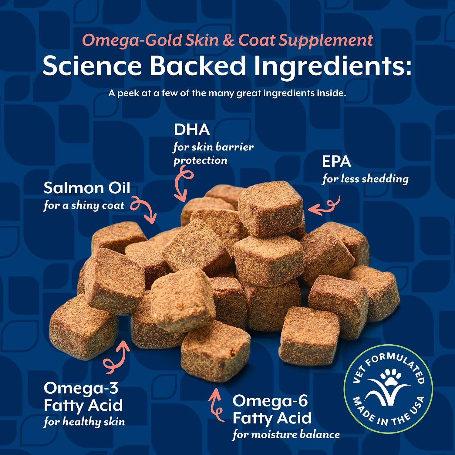 NaturVet – Omega-Gold Plus Salmon Oil | Supports Healthy Skin & Glossy Coat | Enhanced with DHA, EPA, Omega-3 & Omega-6 | for Dogs & Cats | 90 Soft Chews - görsel 5