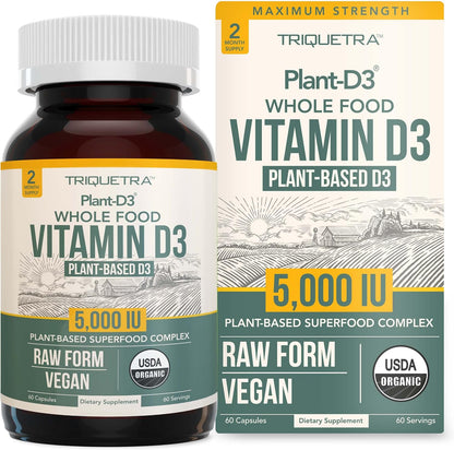 Plant-D3 Organic Vitamin D3 5000 IU - Vegan Sublingual Liquid Drops (30 ml)
