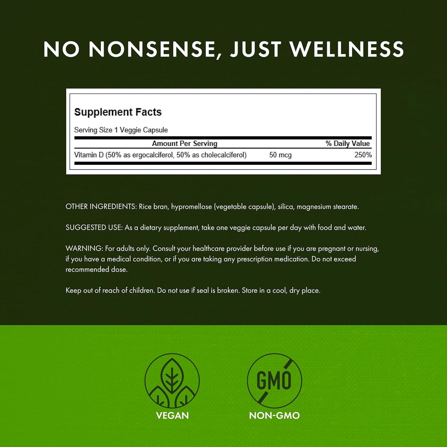 Swanson D2 & D3-2,000 IU - Bone Health & Immune Support Supplement - 60 Vegetable Capsules - görsel 3