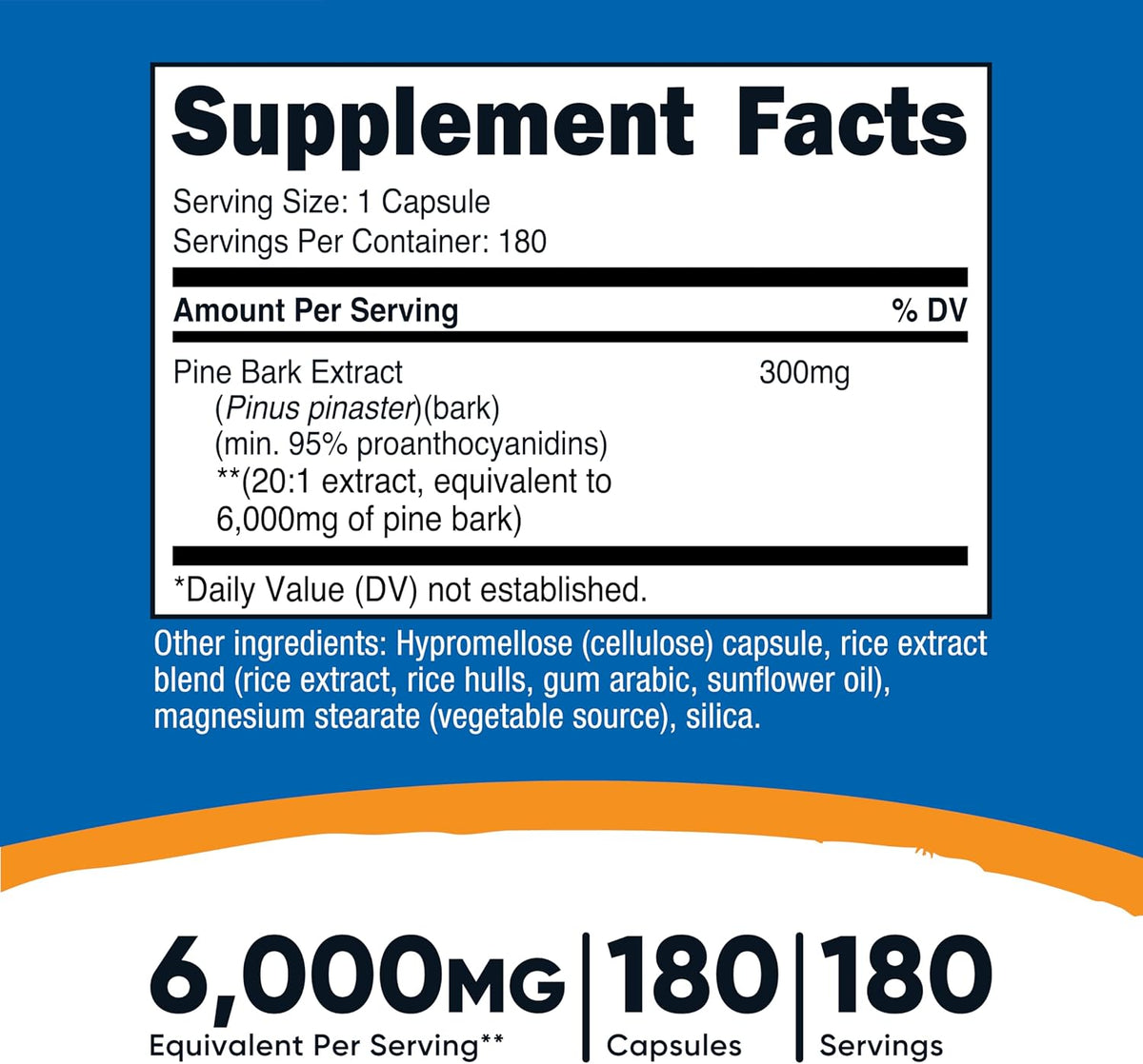Nutricost Pine Bark Extract - 180 Capsules (300 mg per Serving, 95% Proanthocyanidins) - görsel 2