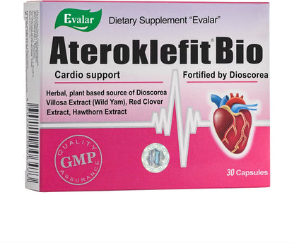 Evalar Dioscorea Villosa Wild Yam Red Clover Extract Ateroklefit Herb - 30 Capsules