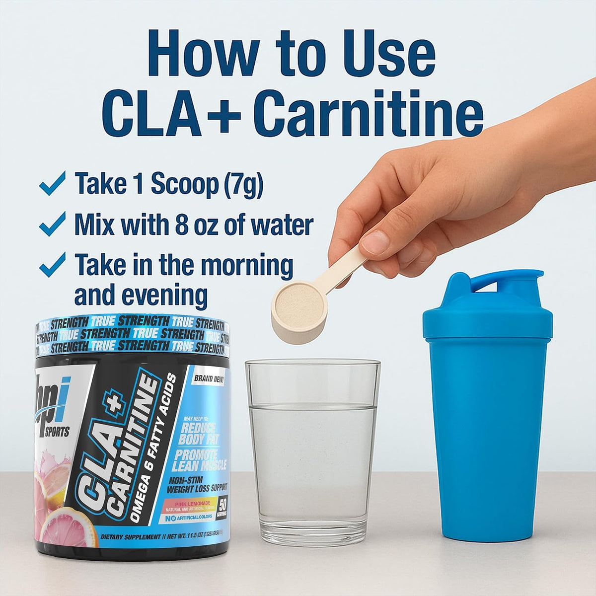 BPI Sports CLA+Carnitine Supplement – Pink Lemonade – 50 Servings - görsel 7