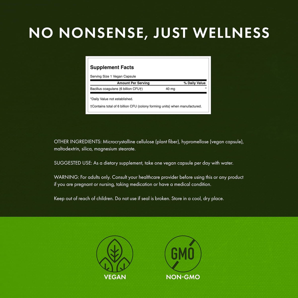 Swanson Bacillus Coagulans Spore-Form Probiotic - 6 Billion CFU, 60 Vegan Capsules - görsel 3