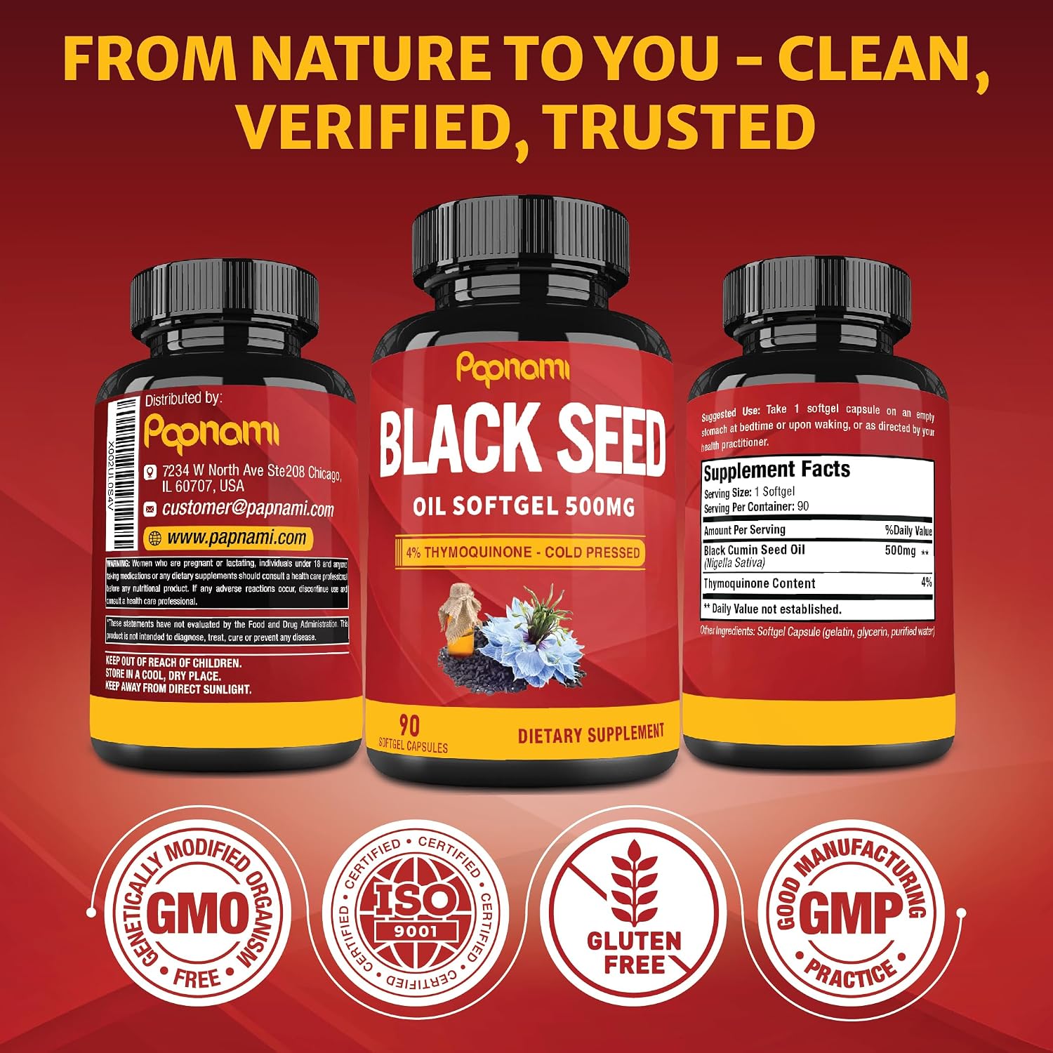 Papnami Premium Black Seed Oil Softgels – 90 Capsules (3-Month Supply) - görsel 6