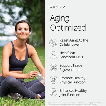 Qualia Senolytic Supplement – Fisetin, Quercetin, Piperlongumin – 1 Month's Supply