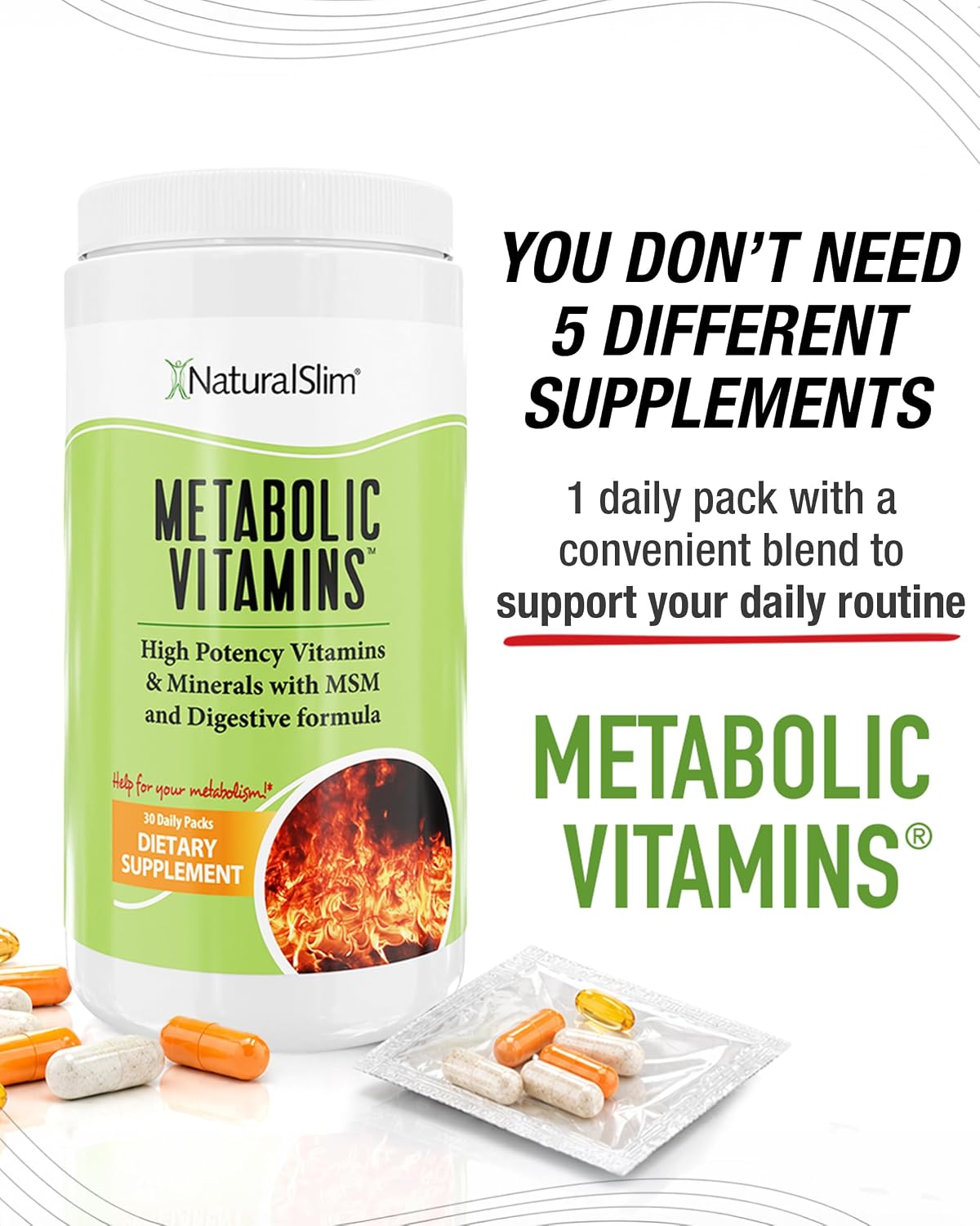 NaturalSlim Metabolic Vitamins – Multivitamin for Women and Men with B Complex, Niacin and Digestive Enzymes - görsel 6