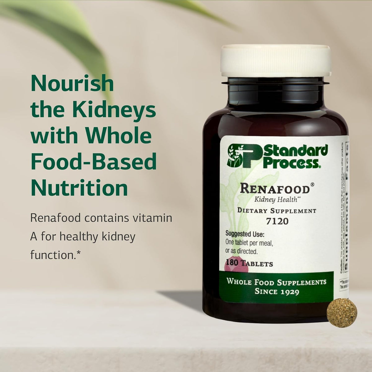 Standard Process Renafood – Kidney Support Food Supplement with Vitamin A, Non-Soya, 180 Tablets - görsel 3
