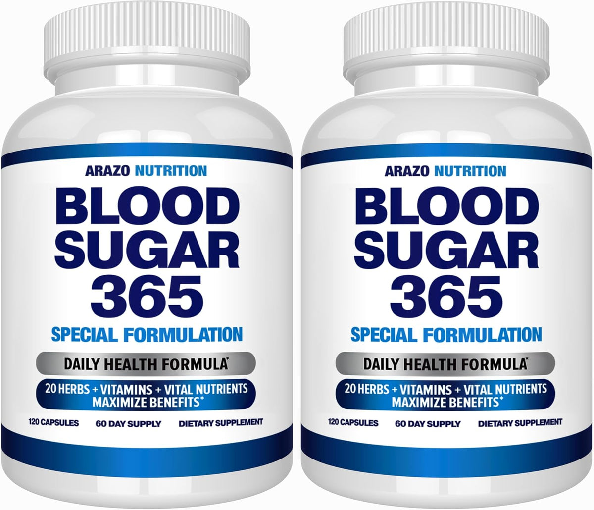 Arazo Nutrition Blood Sugar 365 Supplement – Supports Normal Energy Levels, 120 Capsules (60-Day Supply) - görsel 9