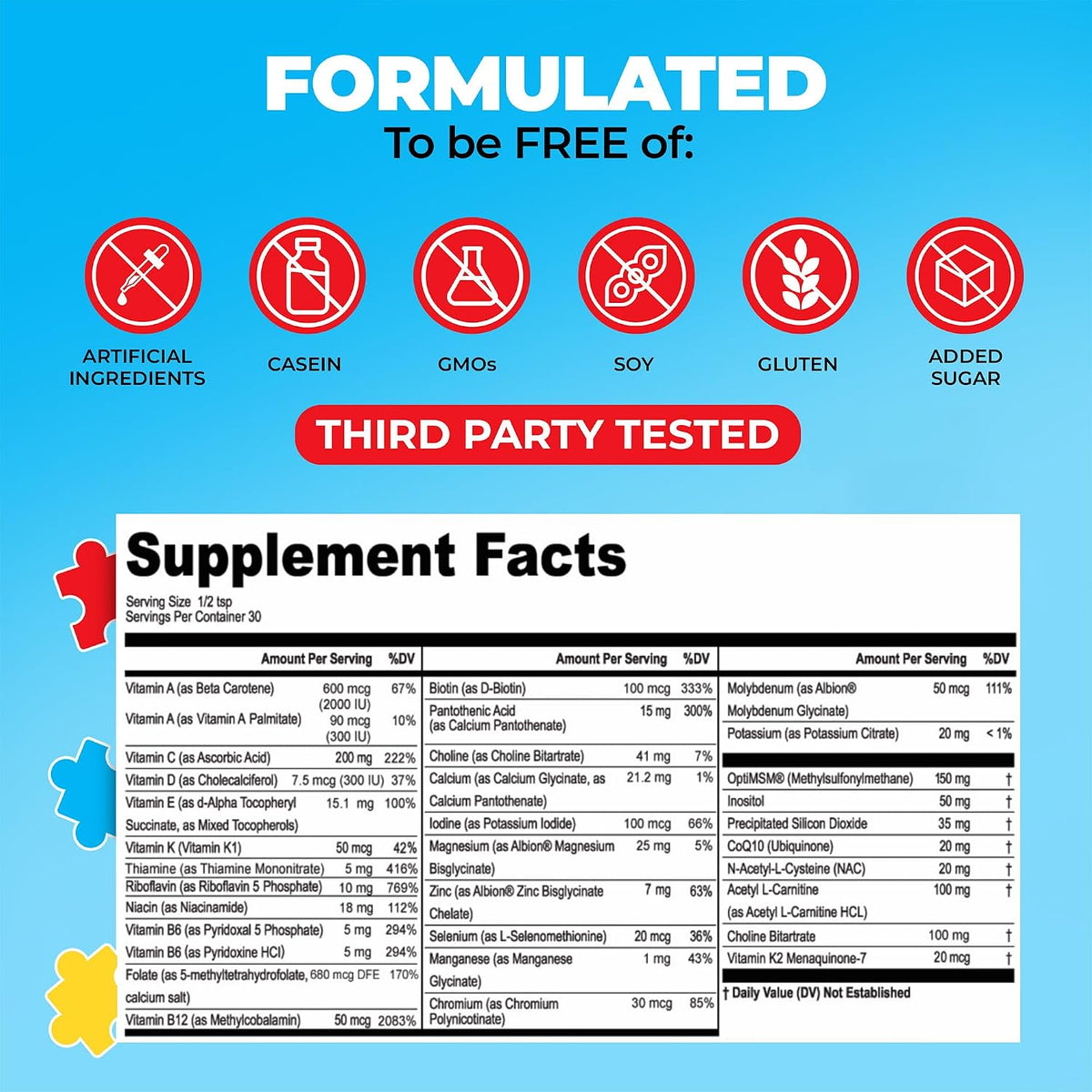 My Spectrum Heroes Kids Powder Multivitamin - Non-GMO, Gluten-free, Neural Support for Children - 30 Servings - görsel 4