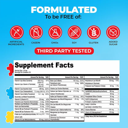My Spectrum Heroes Kids Powder Multivitamin - Non-GMO, Gluten-free, Neural Support for Children - 30 Servings