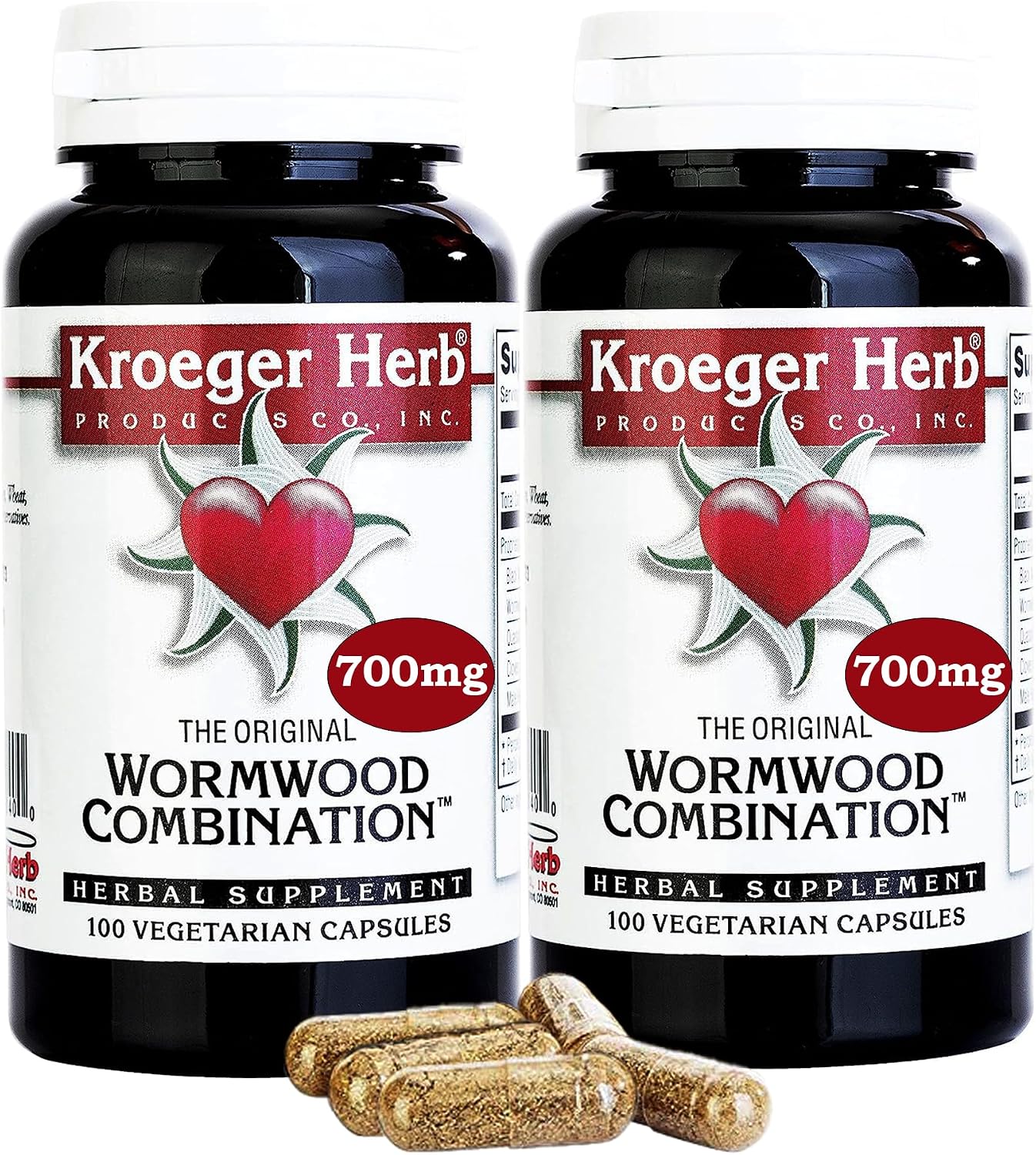 Kroeger Herb Wormwood Combination Vegetarian Capsules, 100 Count (Pack of 2) - görsel 1