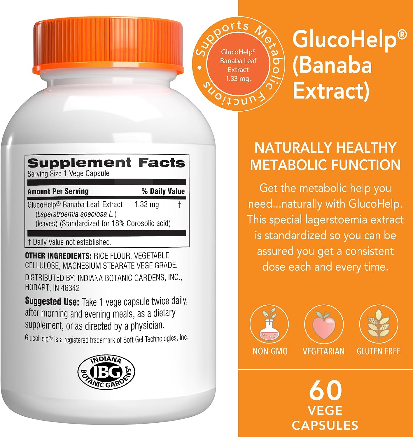 Botanic Choice Gluco Help Banaba Leaf Extract – Gluten-Free, Non-GMO, 60 Capsules - görsel 2