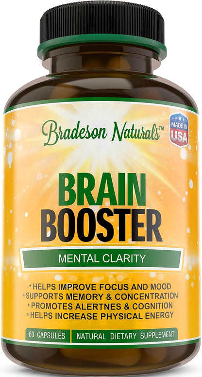 Bradeson Naturals Brain Booster - Nootropic Supplement for Focus, Memory & Energy - 60 Capsules