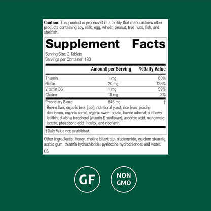 Standard Process Cataplex B-GF - Whole Food B-Complex, 360 Tablets