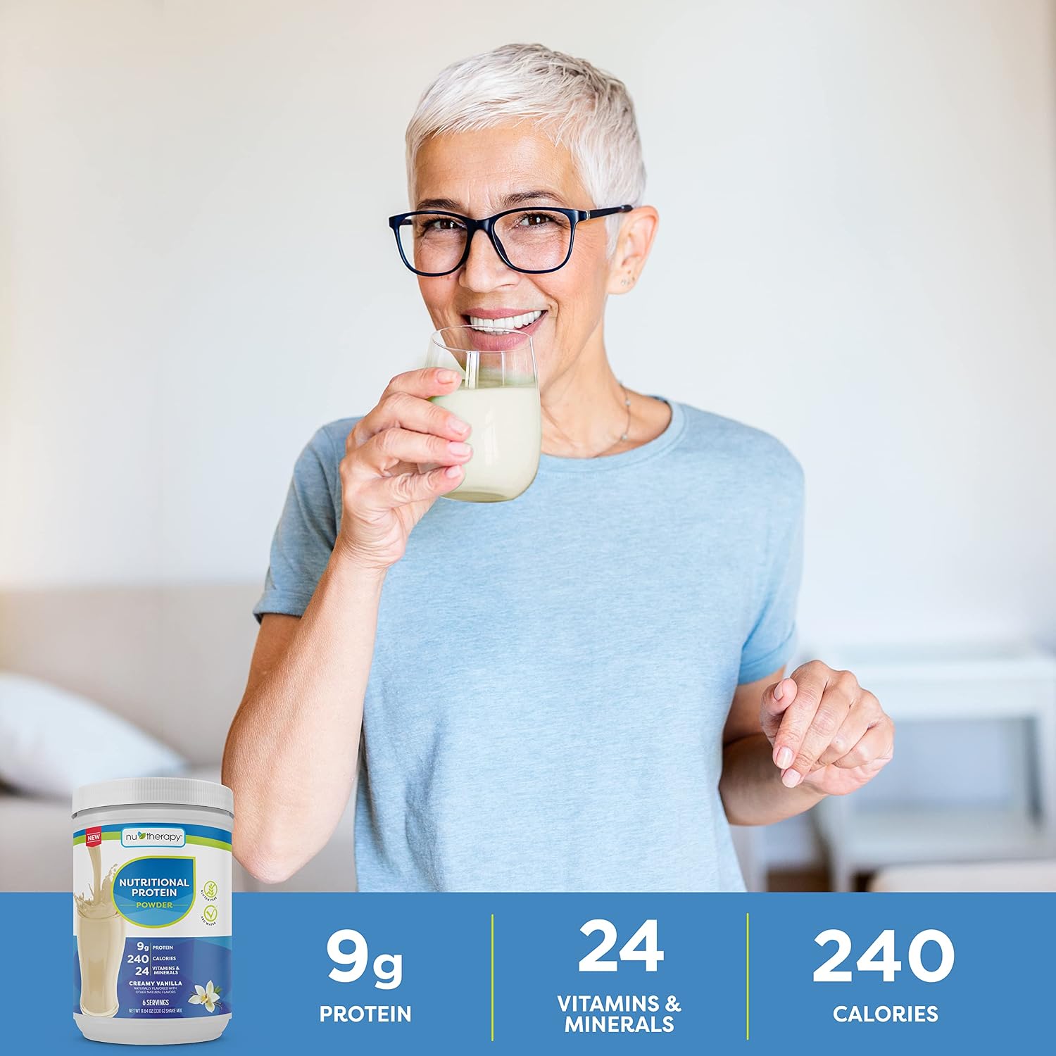 NuTherapy Nutritional Protein Powder for Adults – Creamy Vanilla (Pack of 2) - görsel 4